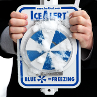 IceAlert Indicator Slip And Fall Pedestrian Safety Sign