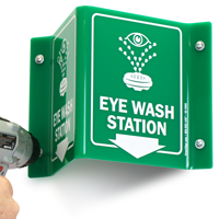 Eye Wash Station Down Arrow Projecting Sign
