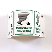 180 Degree Projecting Severe Weather Shelter Area Sign