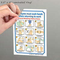 Employees Hand Washing Instructions Graphic Sign