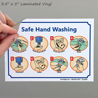 Safe Hand Washing Instruction Steps Sign With Graphics