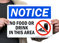 No Food Or Drink Area Sign
