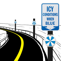 IceAlert Roadway Reflectors Safety Sign