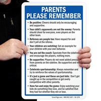 Parents Please Remember Playground Rules Sign