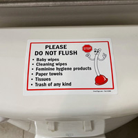 Please Do Not Flush Baby Wipes Sign