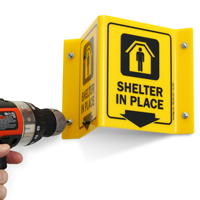 Shelter In Place Projecting Sign 