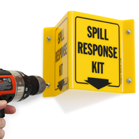Spill Response Kit Projecting Sign