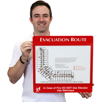 Do Not Use Elevator Evacuation Map Holder