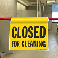Closed for Cleaning Door Barricade Sign