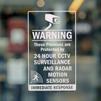 Premises Protected By CCTV Surveillance Window Decal