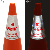 No Parking Unauthorized Vehicles Towed Cone Collar