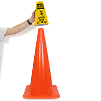 Caution Slippery When Wet Or Icy Cone Collar