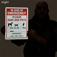 In Case Of Emergency Please Save Our Pets Sign