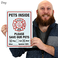 Alert Pets Inside Please Save Our Pets Sign