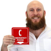 2 Sided Projecting Emergency Phone Sign 