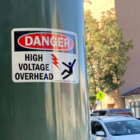 High Voltage Overhead OSHA Danger Sign