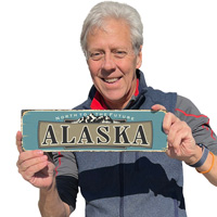 North To The Future Vintage Alaska Sign