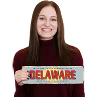 Welcome To The Diamond State Vintage Delaware Sign