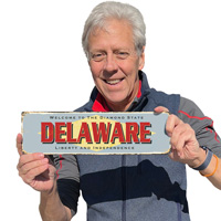 Welcome To The Diamond State Vintage Delaware Sign