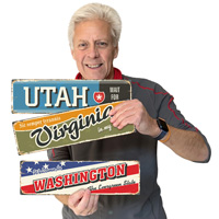 Wait For Me Vintage Utah Sign