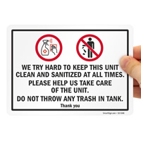 Keep Unit Clean And Sanitized Washroom Etiquettes Sign