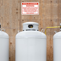 Regulations Prohibit The Use Of Propane Cylinders Sign