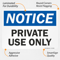 Private Use Only OSHA Notice Sign