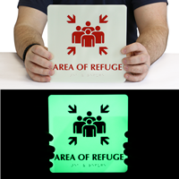 Area Of Refuge Assembly Point Symbol Braille Sign