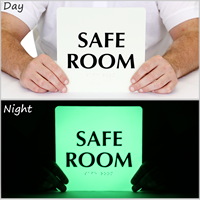 Safe Room Braille Sign