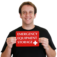 Emergency Equipment Storage Tactile Touch Sign