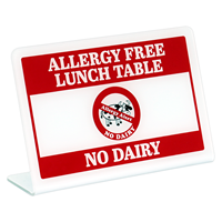 Allergy Free Lunch Table No Dairy Desk Sign