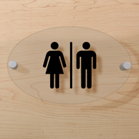 Unisex Restroom Symbol ClearBoss Sign
