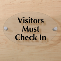 Visitors Must Check In ClearBoss Sign