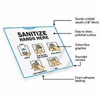 ShowCase Sanitize Hands Here Wall Sign