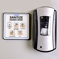 ShowCase Sanitize Hands Here Wall Sign