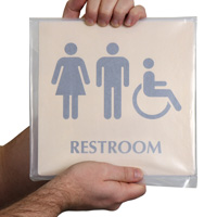 Brass Unisex Restroom Sign Men Women Accessible Symbols