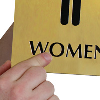 Metal Women or Girls Restroom Sign with Female Symbol