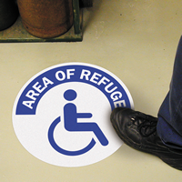 Area of Refuge, Handicap Symbol SlipSafe™ Floor Sign