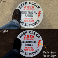 Keep Clear 36 Inches, Electrical Panel Floor Sign