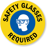 Safety Glasses Required SlipSafe Floor Sign