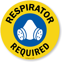 Respirator Required Anti-Skid Floor Sign