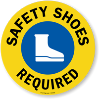 Safety Shoes Required Anti-Skid Floor Sign