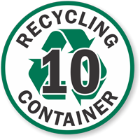 Recycling Container -10 Floor Sign