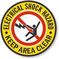 Electrical Shock Hazard Circular SlipSafe Floor Sign