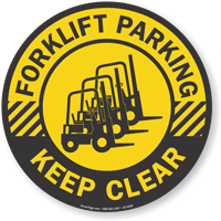 Forklift Parking Keep Clear SlipSafe Floor Sign