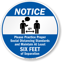 Notice Maintain Social Distancing Sign