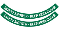 Safety Shower- Keep Area Clear, 2-Part Floor Sign