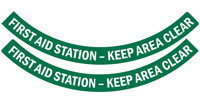 First Aid Station - Keep Area Clear, 2-Part Floor Sign