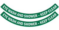 Eye Wash & Shower Station - Keep Area Clear, 2-Part Floor Sign
