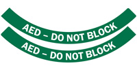 AED - Do Not Block, 2-Part Floor Sign